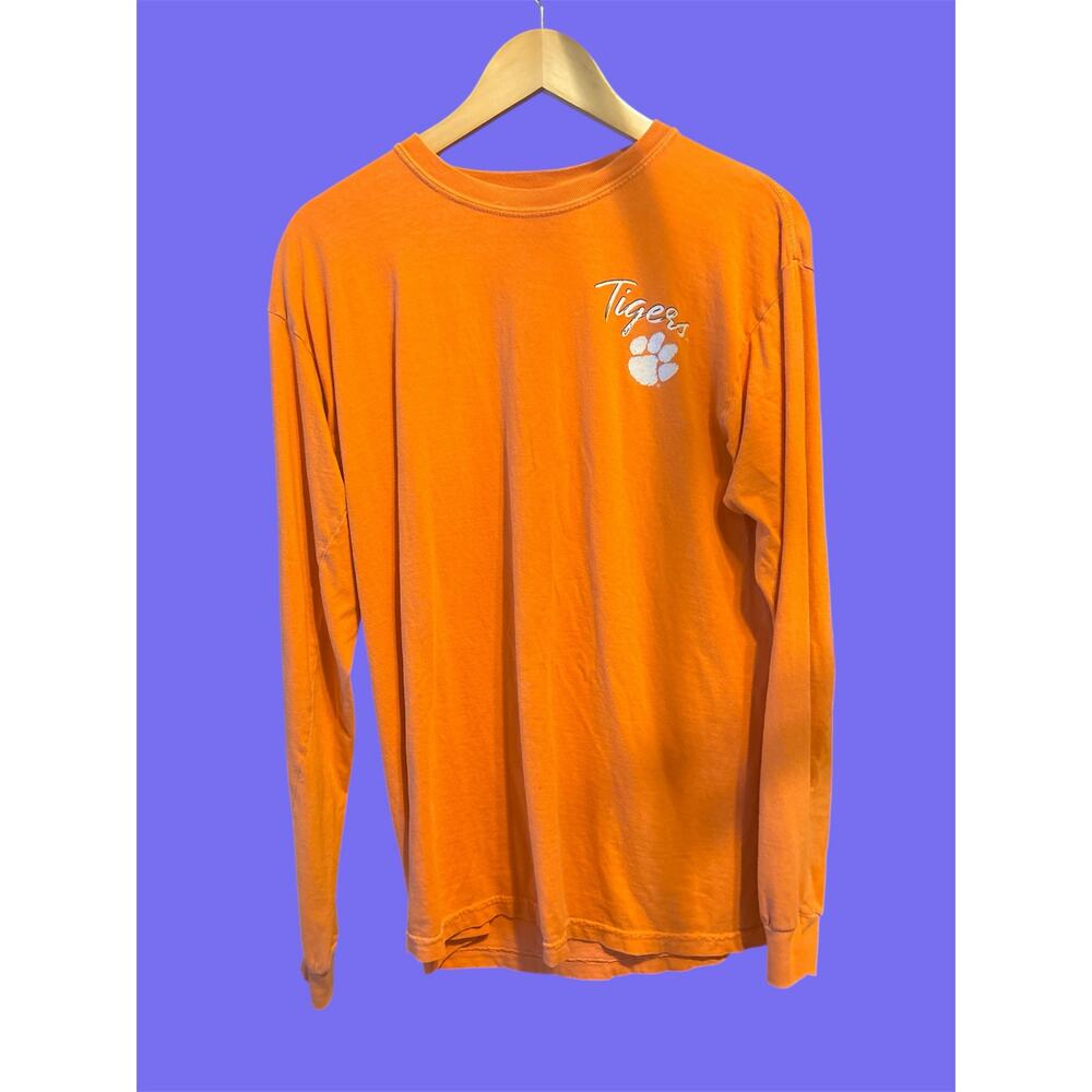 Clemson Tigers Dog Long Sleeve T-Shirt – Orange Medium Collegiate Graphic Tee